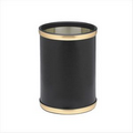 Sophisticates 8 Qt. Round Wastebasket w/Brushed Brass Trim